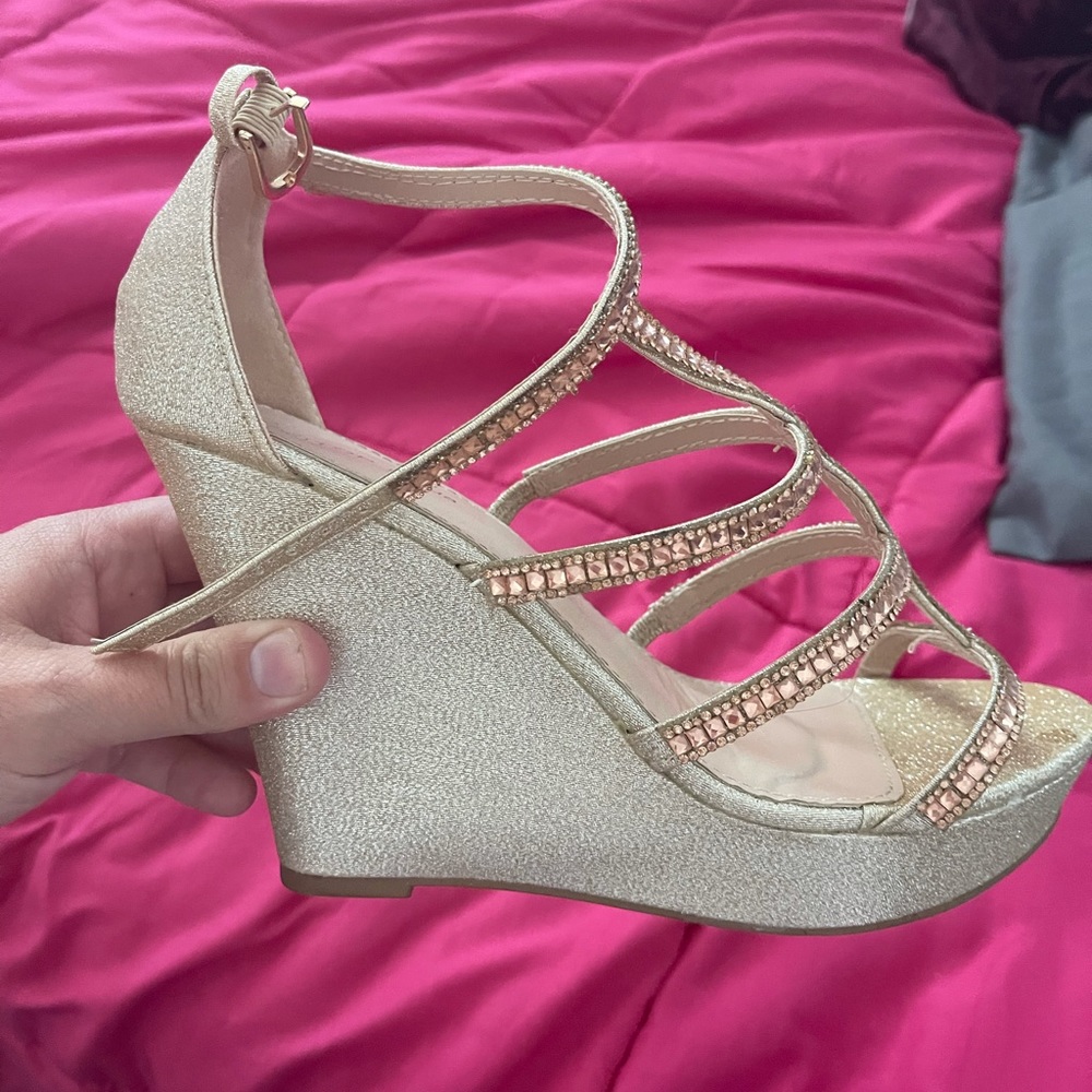 Gold diamond shoes